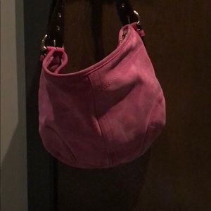 Pink suede coach purse